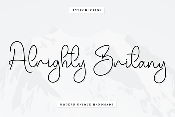 Alrighty Britany Typeface for Editorial Design