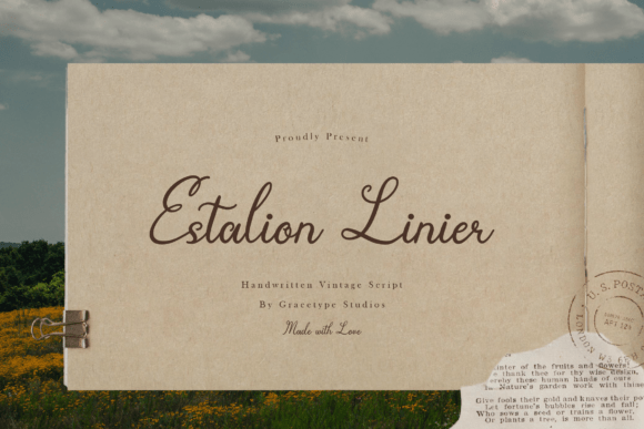 Estalion Linier: A Vintage Script Typeface for Editorial Design